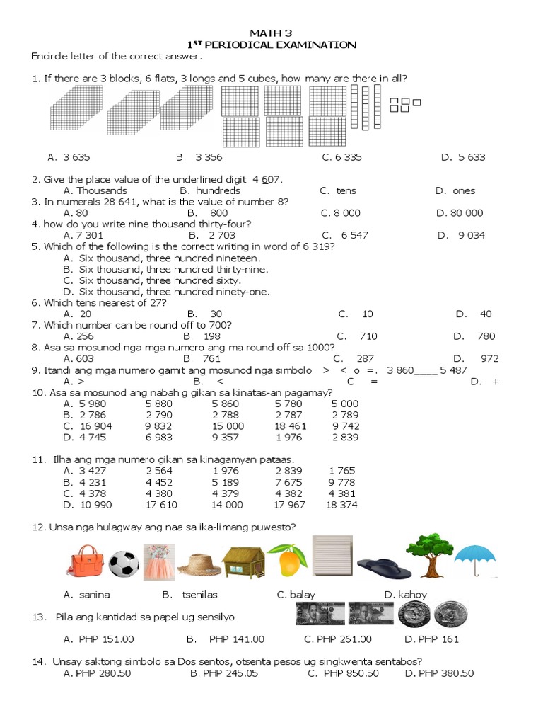 Math 5 Final Cebuano | PDF