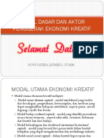 Modal Dasar Dan Aktor Penggerak Ekonomi Kreatif