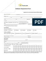 Distributor Empanelment Form: Name As Mentioned On ARN Card / Certificate