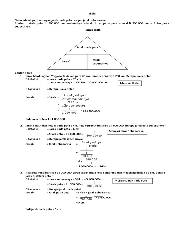 Jarak Kota A Dan Kota B Dalam Peta 6 Cm Docx