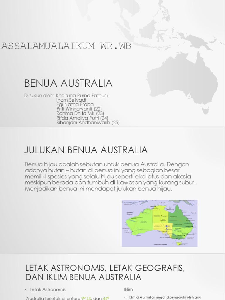 Sebutan untuk benua australia adalah benua