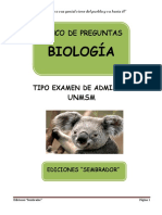 Examen biología admision UNMSM