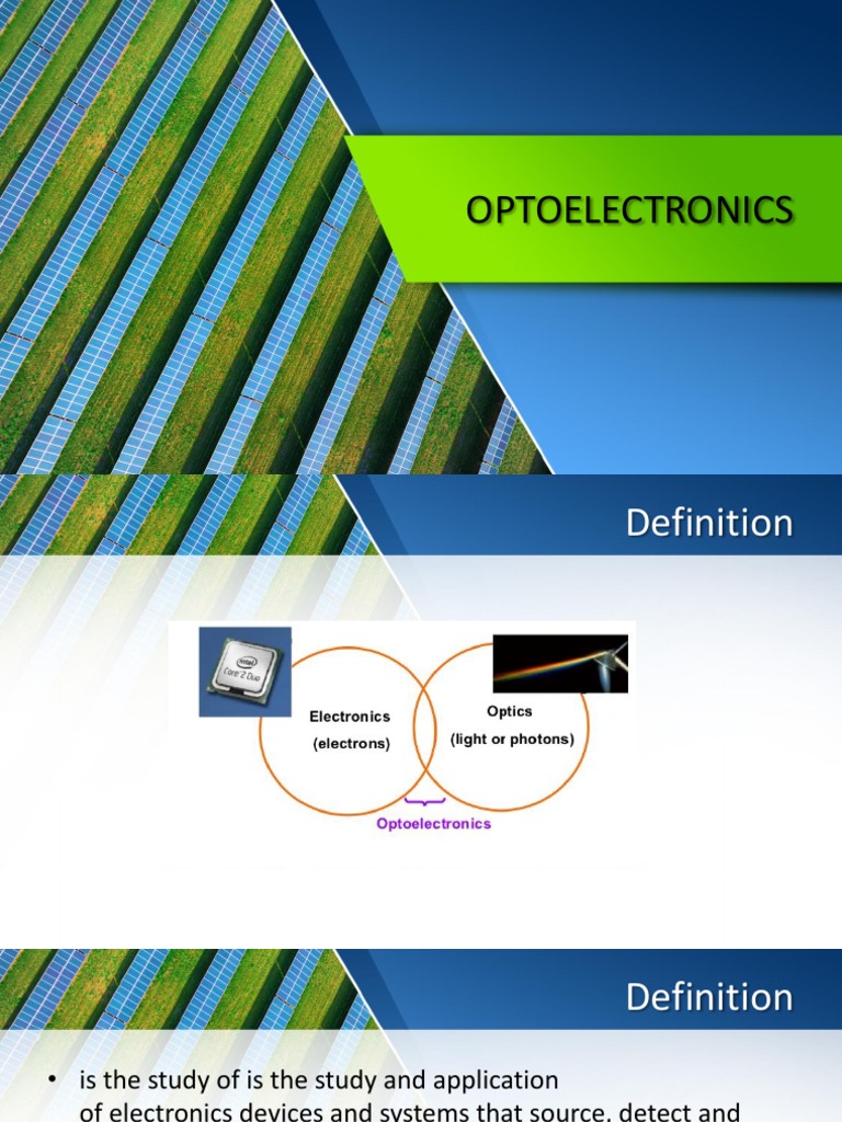 Introduction to Optoelectronic Devices LEDs, Photodiodes