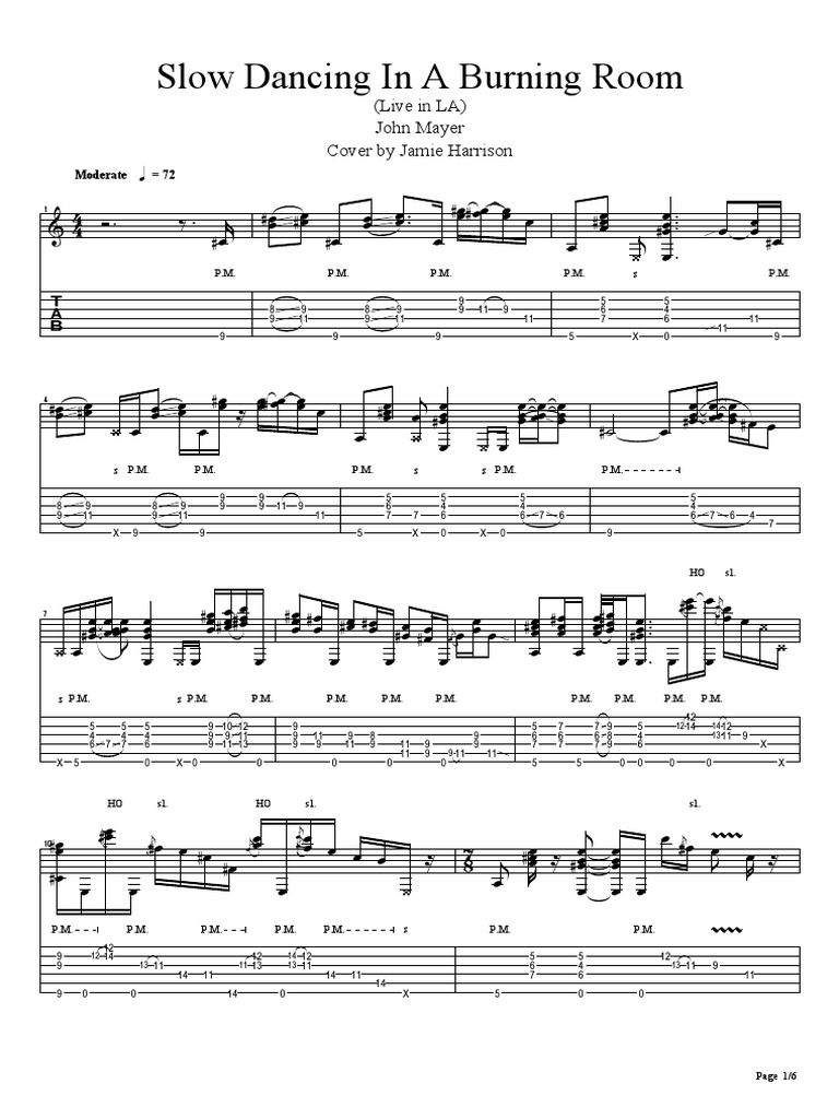Slow Dancing In A Burning Room Tab Solo