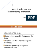 Consumers, Producers, and The Efficiency of Market: BA LLB 2018 BA LLB 2018