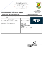 Firearms and Explosives Office: Certificate of Firearms Registration For Individual