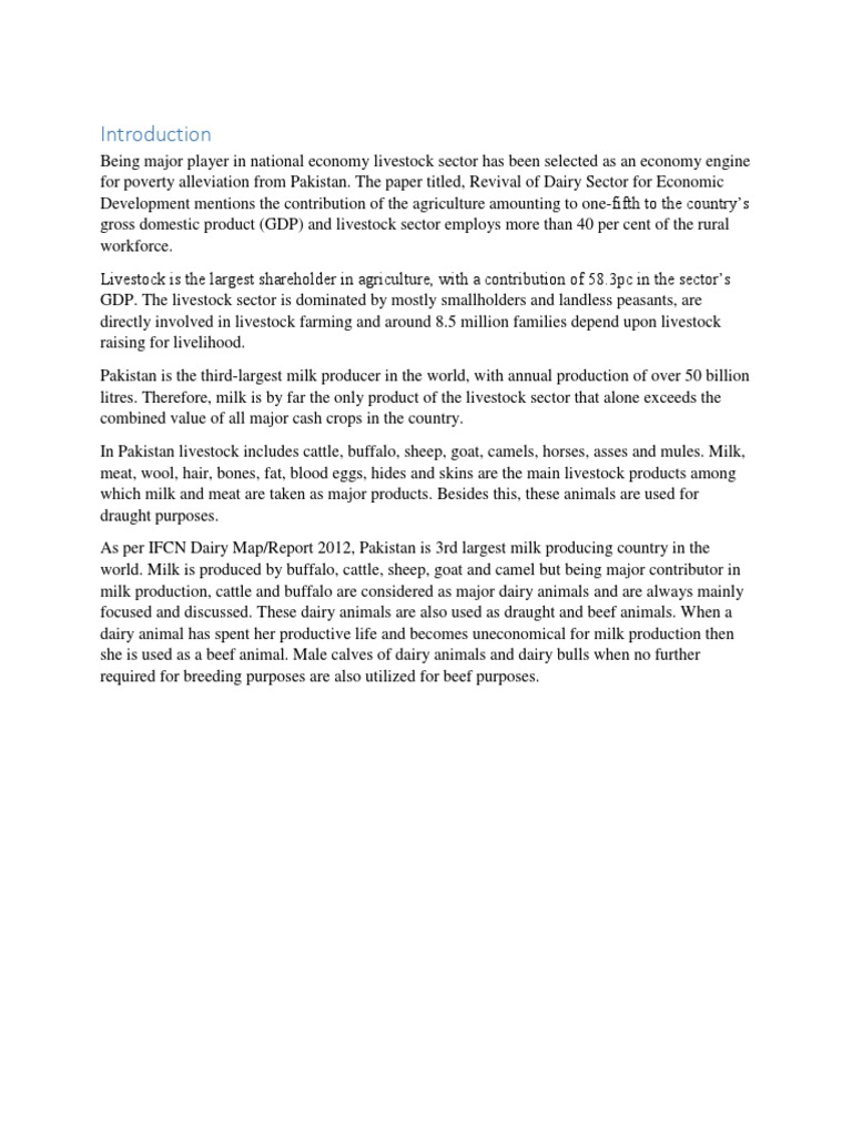 Dairy Industry of Pakistan PDF Dairy Farming Cattle