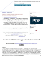 A Qualitative Analysis On Occupational Health and Safety Conditions at Small Construction Projects in The Brazilian Construction Sector