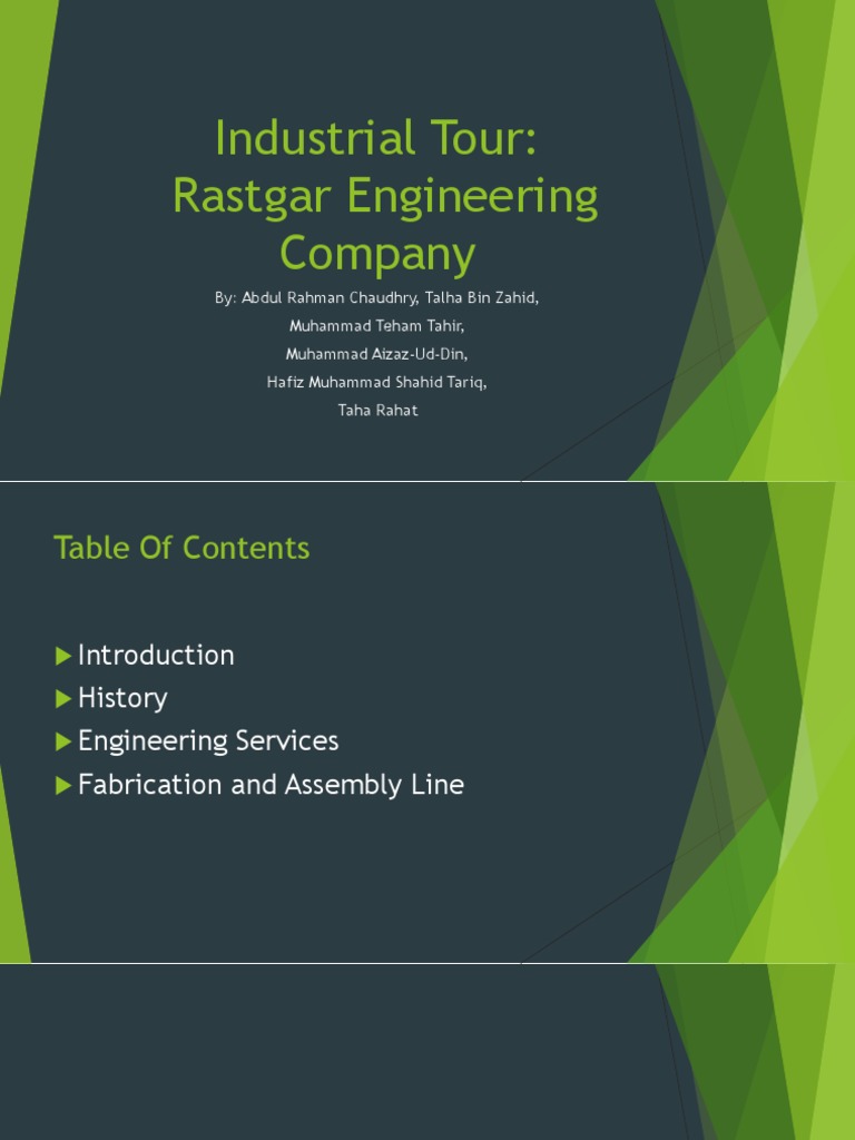 Industrial Tour Rastgar Engineering Company PDF
