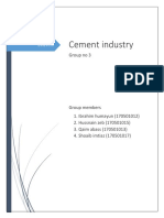 Cement Industry: Group No 3