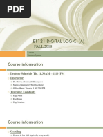 E1121 Digital Logic (A) : FALL 2018