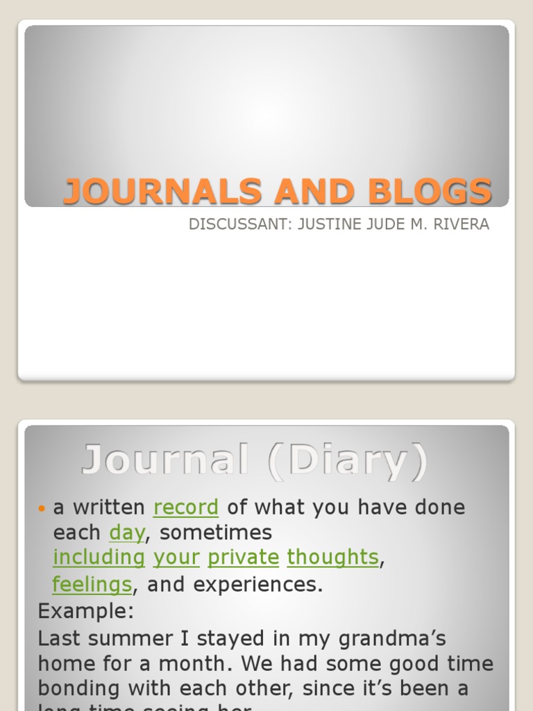 Journals vs. Blogs: Key Differences | PDF
