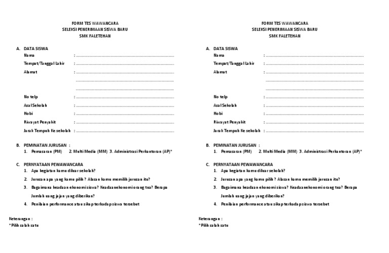 Tes Wawancara Smk