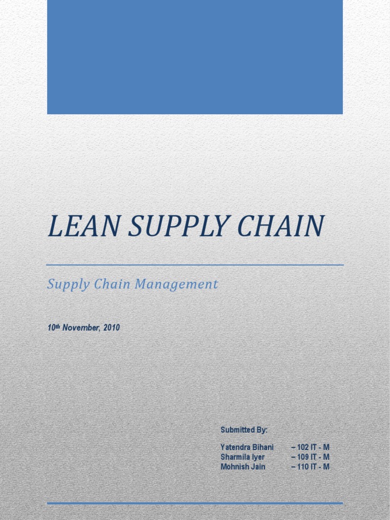 Lean Supply Chain Management Insights | PDF | Lean Manufacturing ...