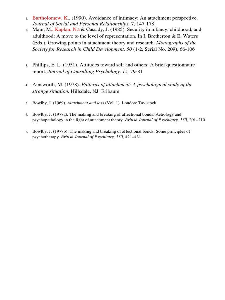 Key Studies in Attachment Theory | PDF