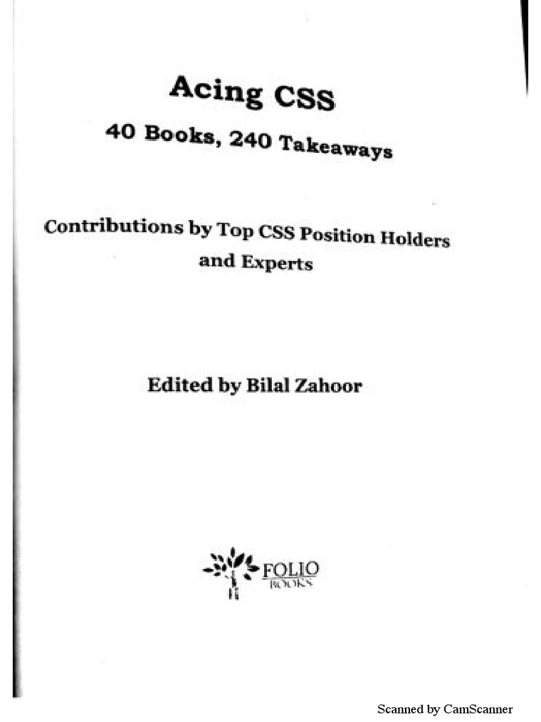 ACING CSS 40 BOOKS, 240 TAKEAWAYS by Bilal Zahoor PDF | PDF