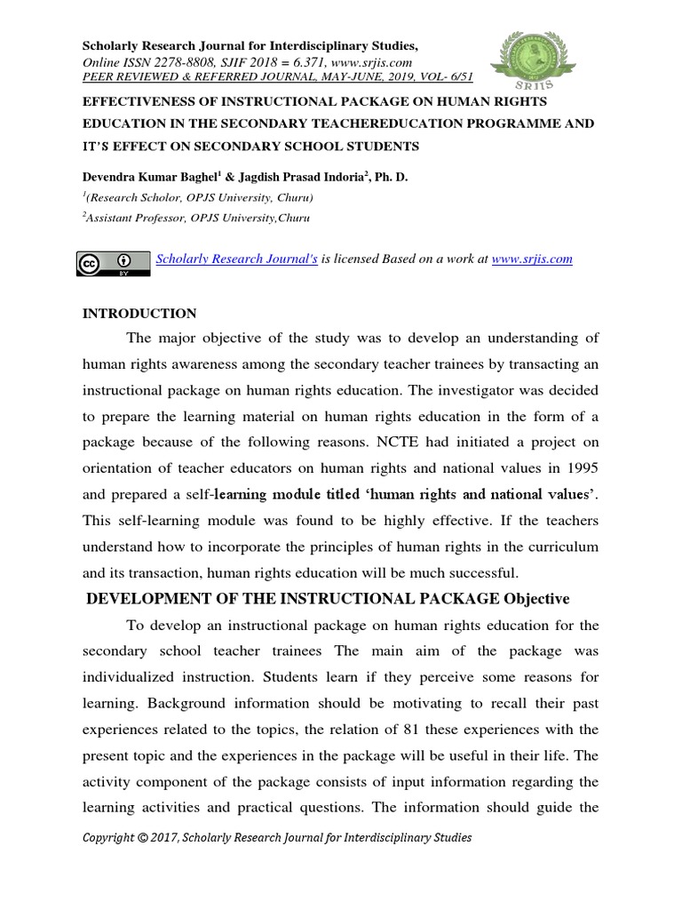 scholarly research journal of interdisciplinary studies