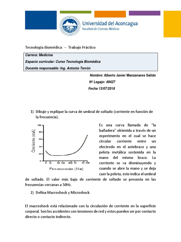 TP Tecnología Biomédica Cm-Uda Alberto Manzanares | PDF | Corriente  eléctrica | Electricidad