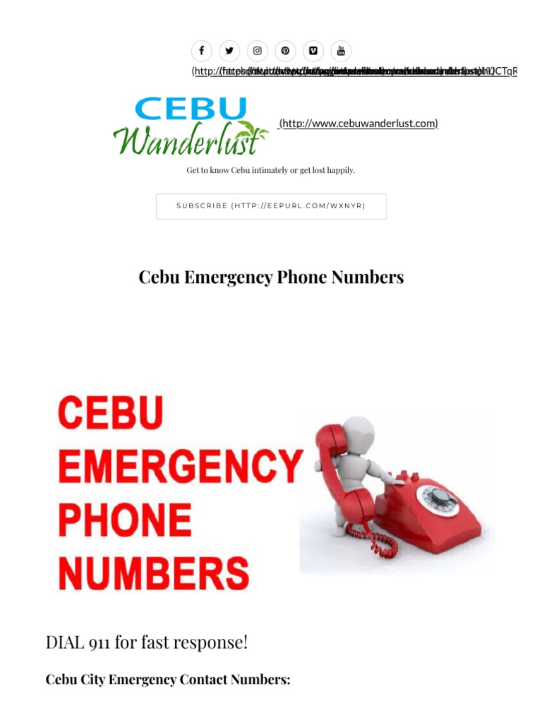 Cebu City Emergency Contact Numbers | PDF | Cebu | Public Safety