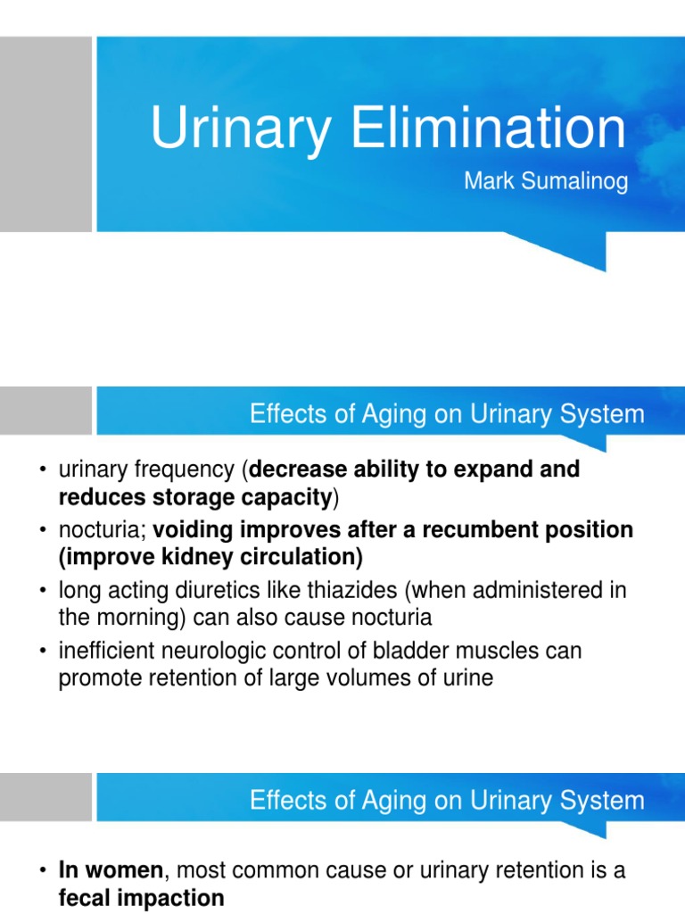 Aging and Urinary Elimination Issues | PDF | Urinary Incontinence ...