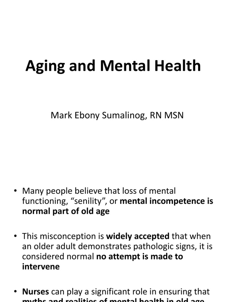 Aging and Mental Health | Download Free PDF | Alcoholism | Major ...