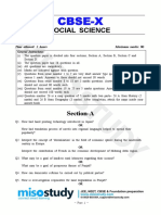 2019 Social Science Class 10th Question Paper