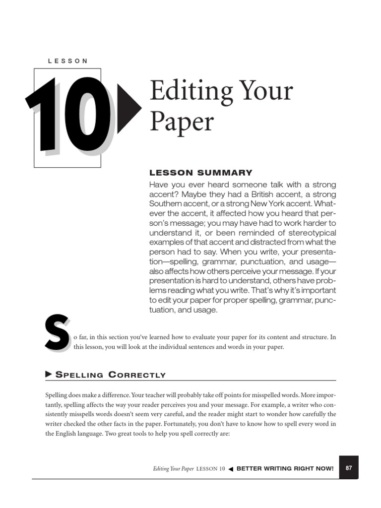 Essential Tips for Editing Your Paper | PDF | Verb | Linguistic Typology