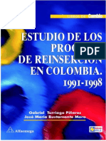 Estudio Sobre Los Procesos de Reinserción en Colombia 1991-1998