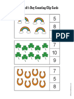 St Patrick&#039;s Day Counting Clip Cards