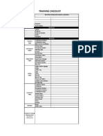 Training Checklist: Program: Date: Facilitator: Venue: Room Set-Up: Number of Participants: FOOD RESERVED (Y/N, # of Pax)