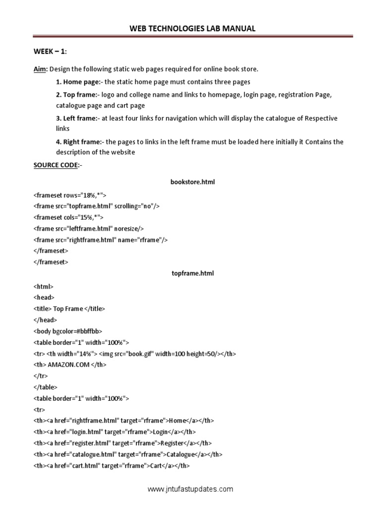 Web Technologies Lab Manuel | PDF | Http Cookie | Home Page