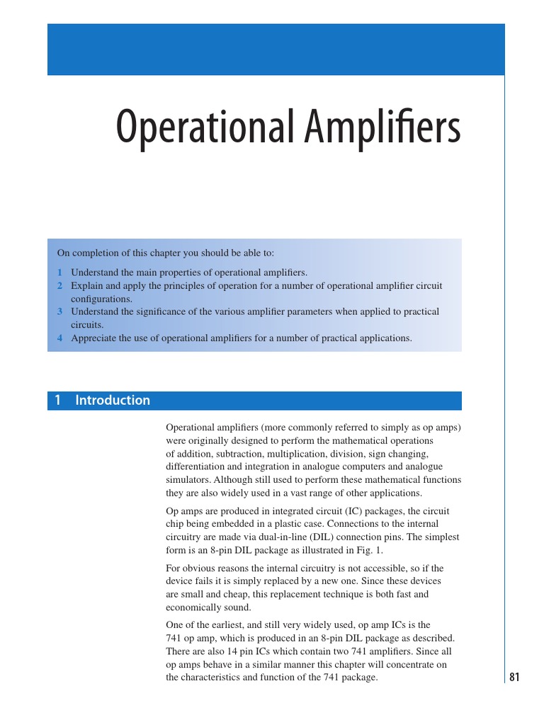 12 - Operational Amplifiers | PDF | Amplifier | Operational Amplifier