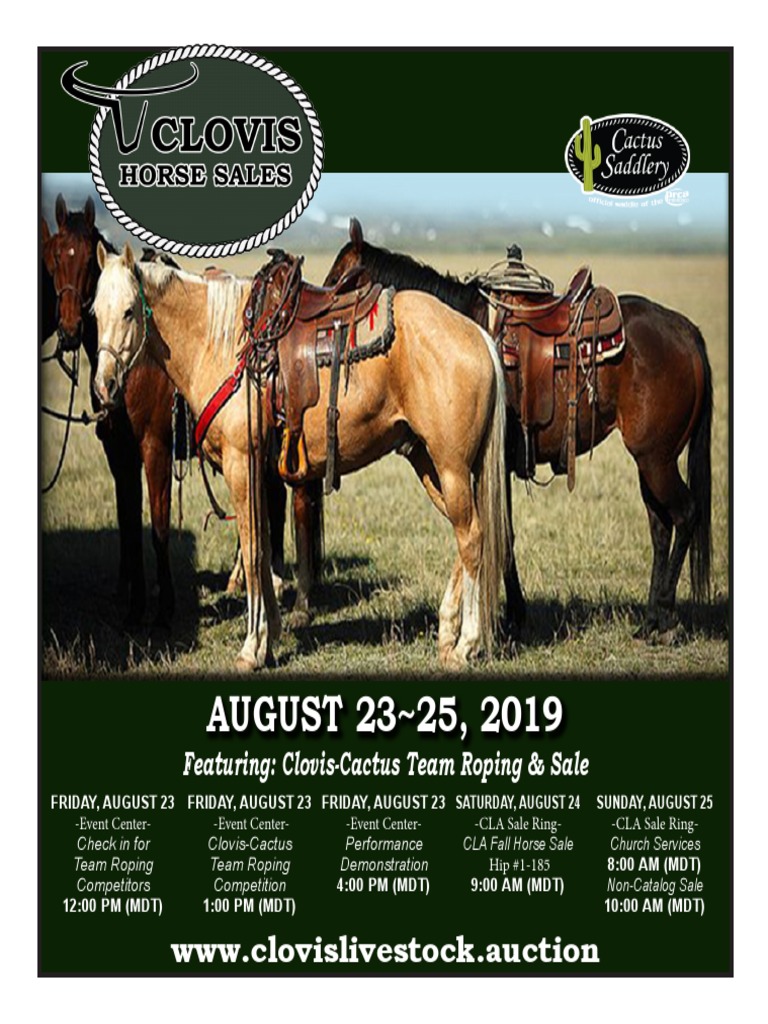 Clovis Horse Sales Fall 2019 Catalog PDF Horses Equestrian Sports