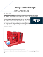 Accumulator Capacity - Usable Volume Per Bottle Calculation (Surface Stack)