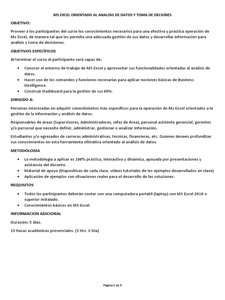 Excel para Análisis de Datos Efectivo | PDF | Microsoft Excel | Información