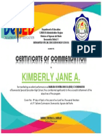 Certificate of Commendation: Kimberly Jane A. Balansag