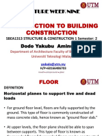 Lecture Week Nine: Introduction To Building Construction