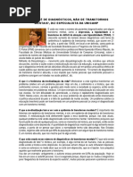 A Epidemia é de Diagnósticos