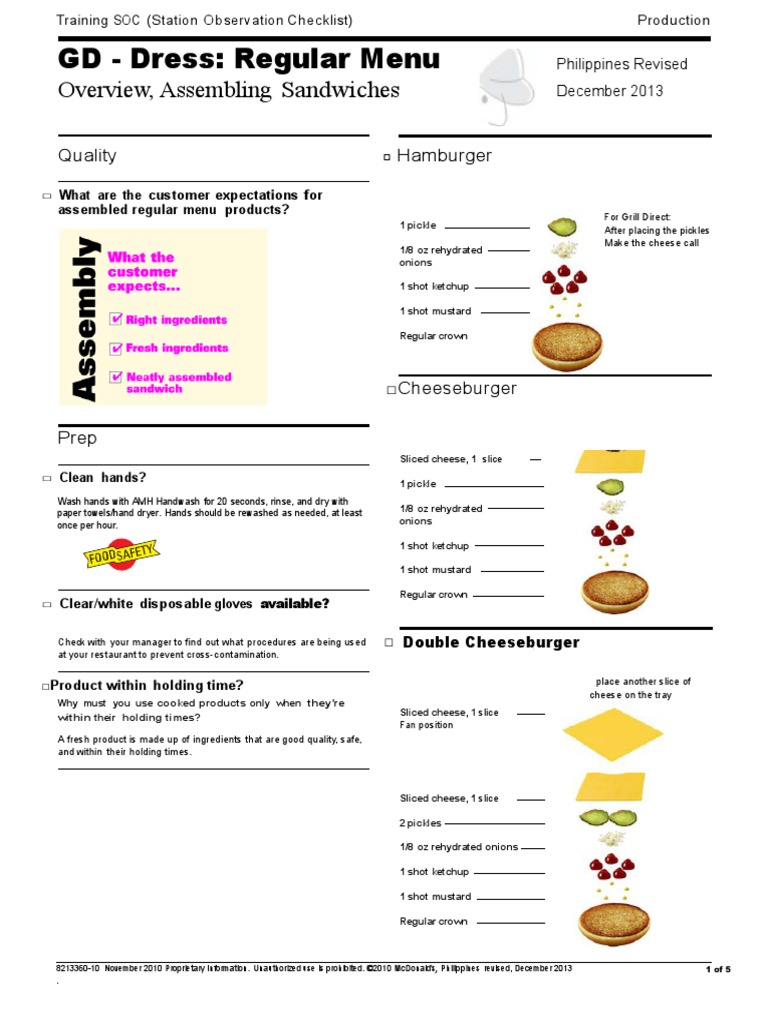 Grill Direct - Dress RegularMenu - TSOC - December 2013 | PDF | Mc ...