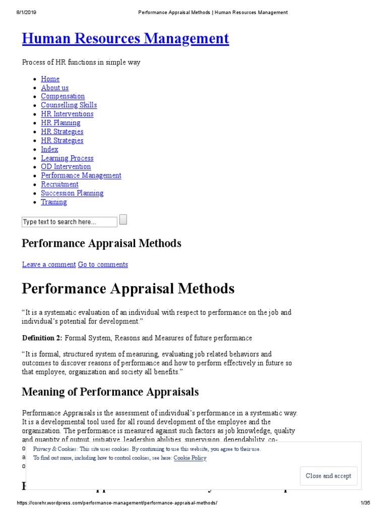 Performance Appraisal Methods Explained | PDF | Performance Appraisal ...