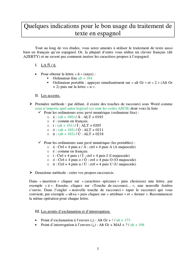 Codigos Para Escribir Con Treclado Frances Controle Touche Ponctuation