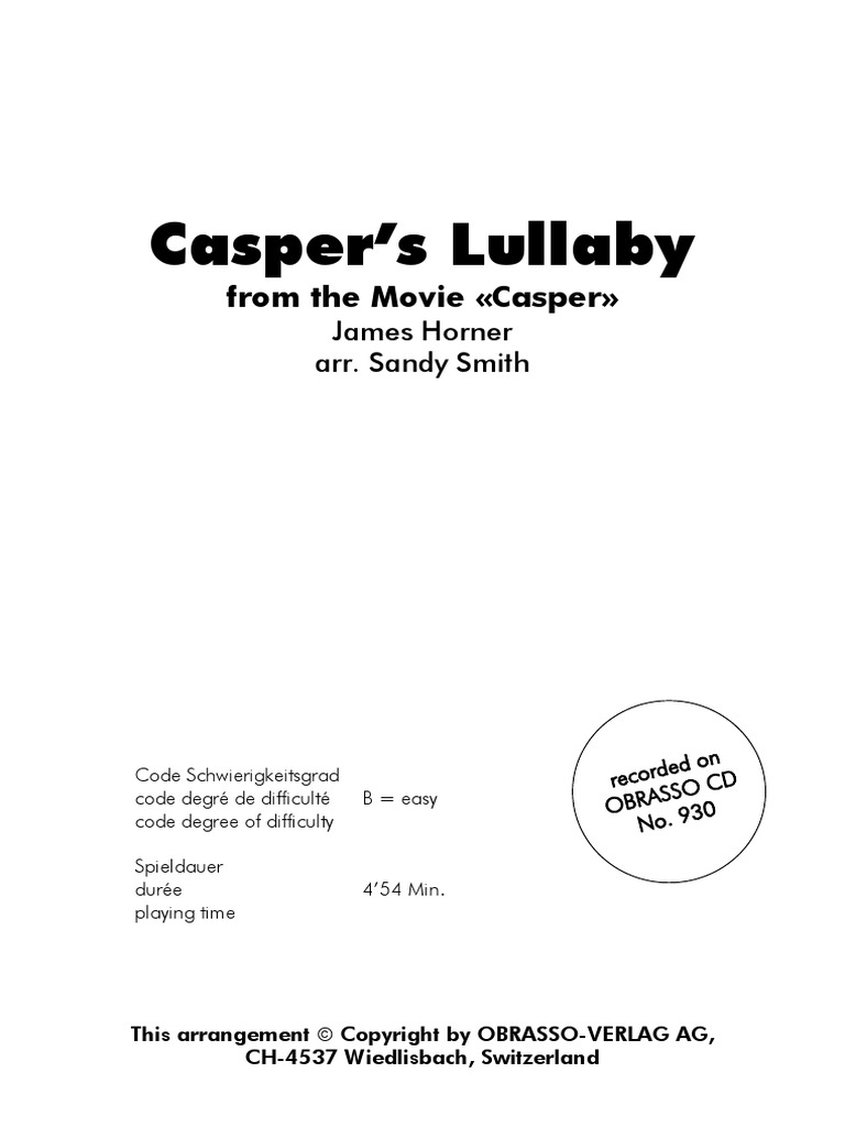 Casper's Lullaby: From The Movie Casper | PDF