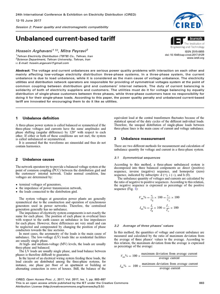 Iee Unbalanced PDF | PDF | Electric Power | Electric Power Distribution