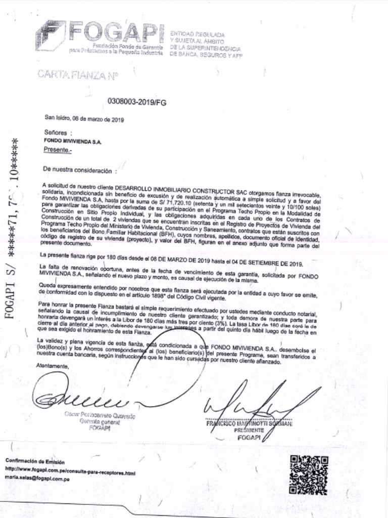 Carta Fianza Grupo 2 Pdf