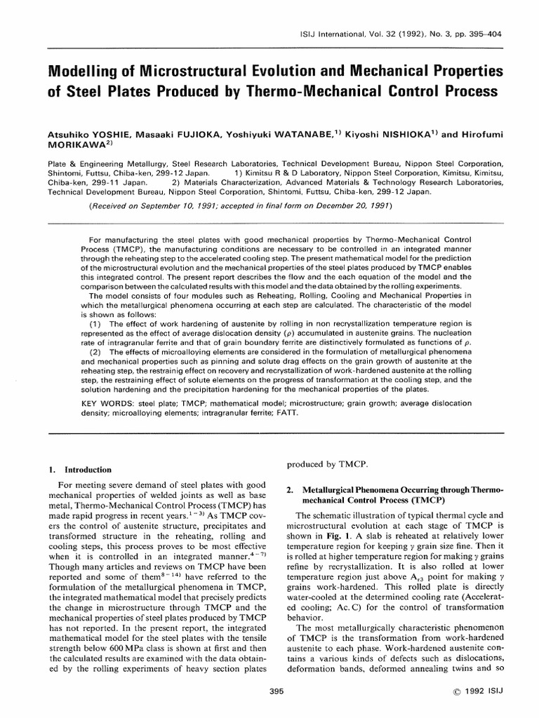 TMCP Steel Plates: Microstructure Model | PDF | Steel | Rolling ...