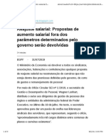 Reajuste salarial: Governo devolverá propostas acima do limite