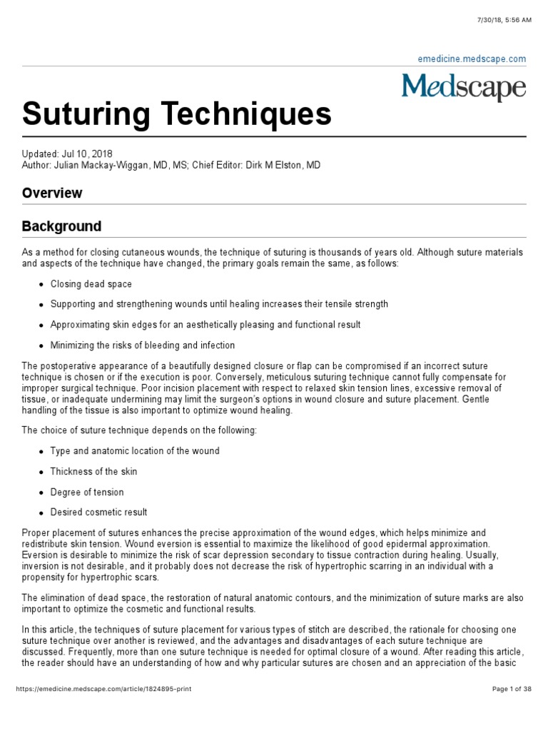 Suturing Techniques Overview and Guide | PDF | Surgical Suture | Surgery