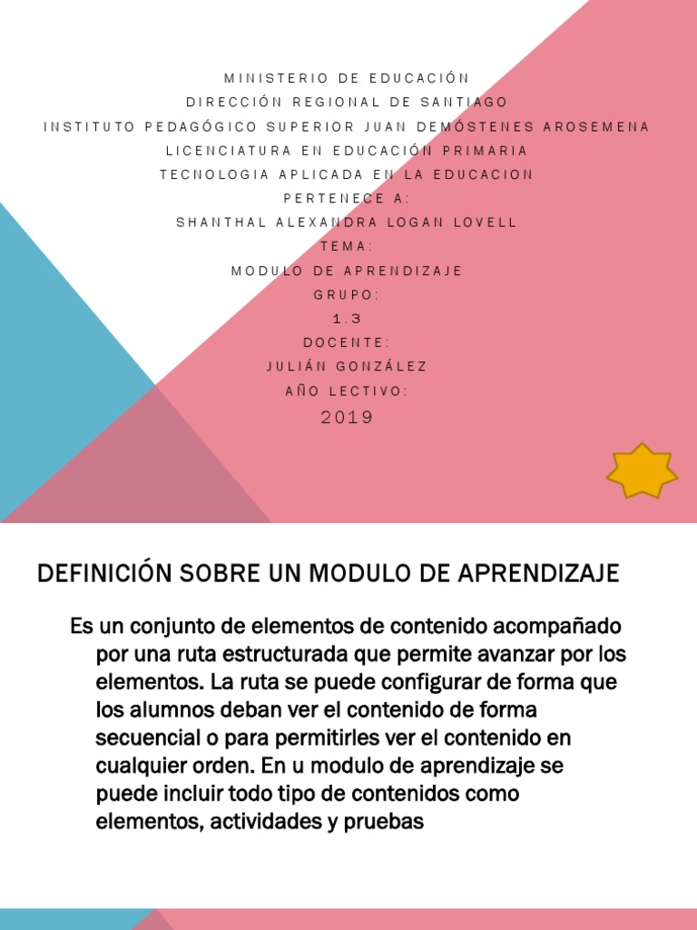Módulo de Aprendizaje: Definición y Tipos | PDF | Salón de clases ...