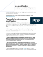 Cómo Usar Una Plastificadora