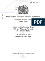 ARC-CP-1211 Notes on the Internal Drag, Lift, And Pitching Moment of a Ducted Body